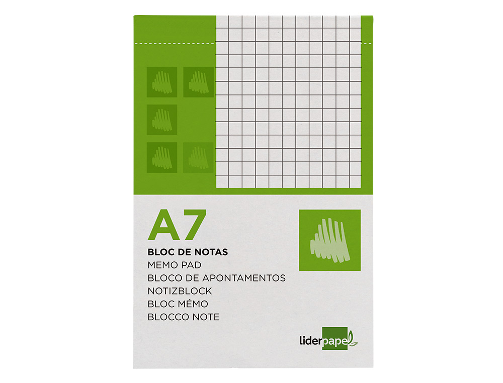 OfiTake Material De Oficina BLOC NOTAS LIDERPAPEL CUADRO 4MM A7 80