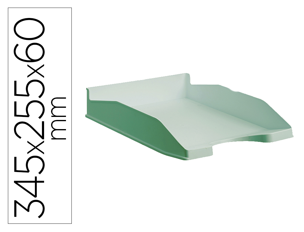 BANDEJA SOBREMESA ARCHIVO 2000 ANTIMICROBIANA PLASTICO APILABLE 3 POSICIONES DIN A4 Y FOLIO VERDE 345X255X60 MM