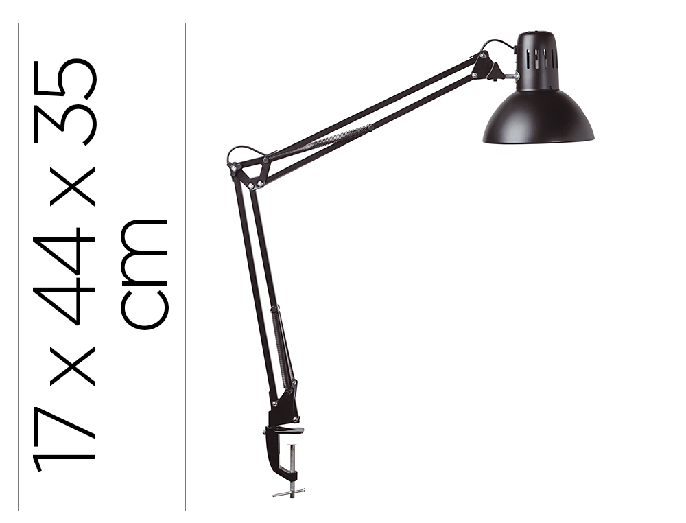 LAMPARA DE ESCRITORIO MAUL METAL 57W DOBLE BRAZO CABEZAL ORIENTABLE PINZA NEGRA