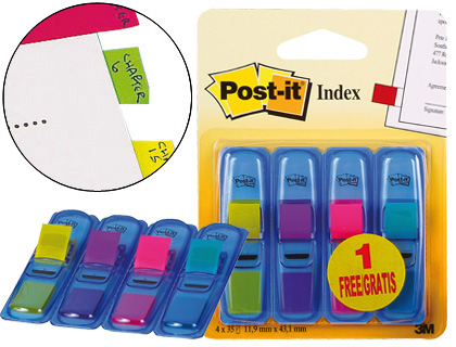 BANDERITAS SEALIZADORAS POST-IT 3+1 GRATIS CLIPSTRIP