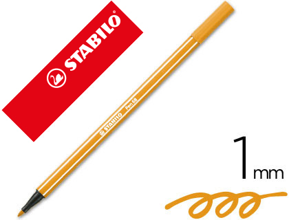 ROTULADOR STABILO ACUARELABLE PEN 68 NARANJA PUNTA GRUESA 1MM