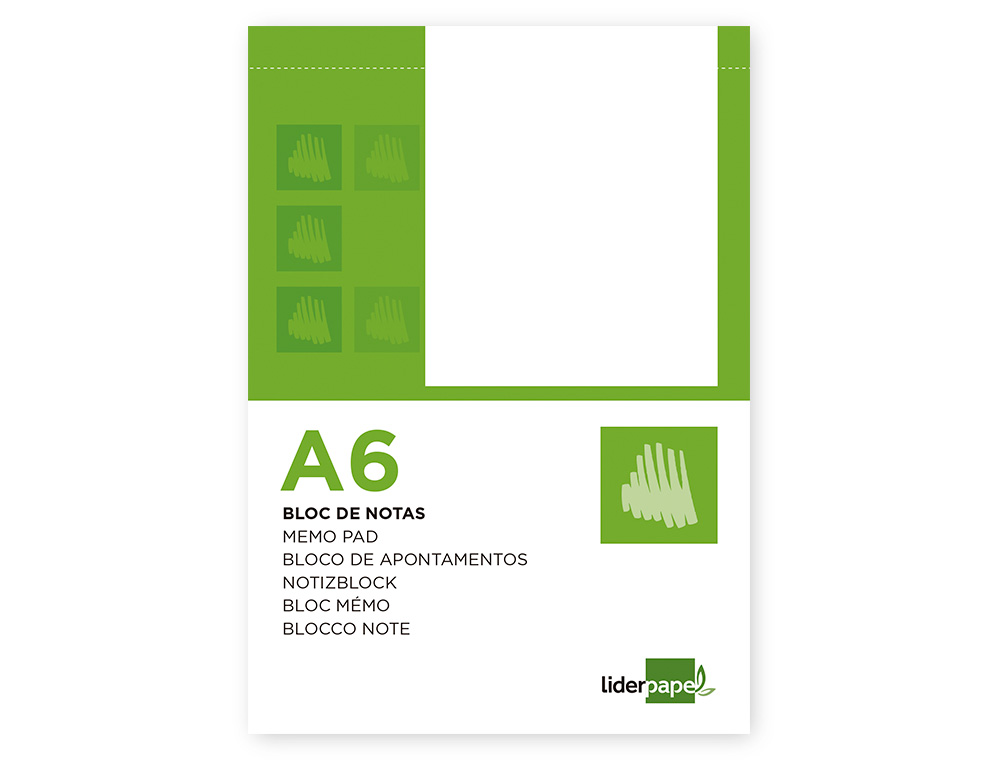 BLOC NOTAS LIDERPAPEL LISO A6 80 HOJAS 60G/M2 PERFORADO