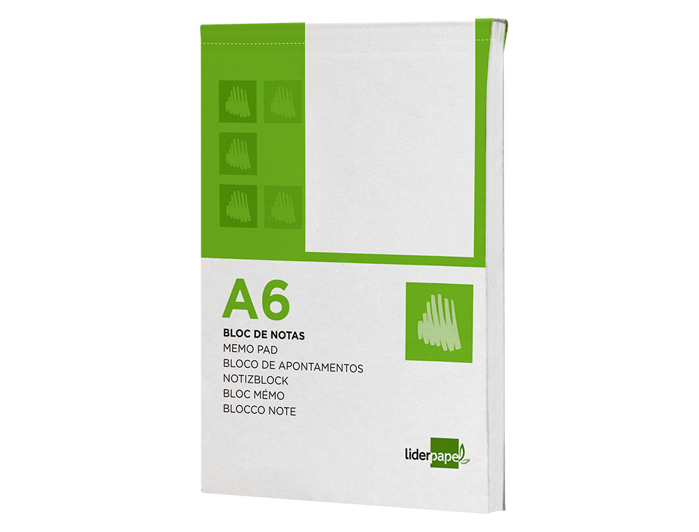 BLOC NOTAS LIDERPAPEL LISO A6 80 HOJAS 60G/M2 PERFORADO