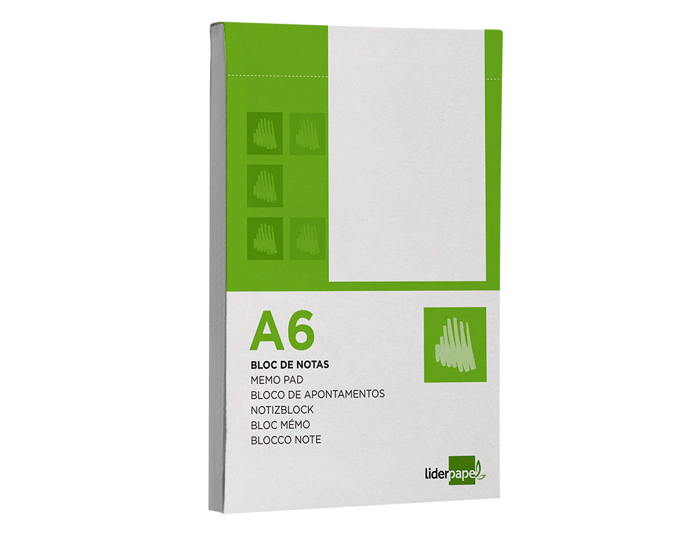 BLOC NOTAS LIDERPAPEL LISO A6 80 HOJAS 60G/M2 PERFORADO