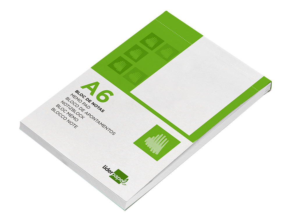 BLOC NOTAS LIDERPAPEL LISO A6 80 HOJAS 60G/M2 PERFORADO
