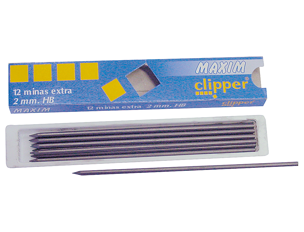 MINAS MAXIM GRAFITO 2 MM ESTUCHE DE 12 MINAS