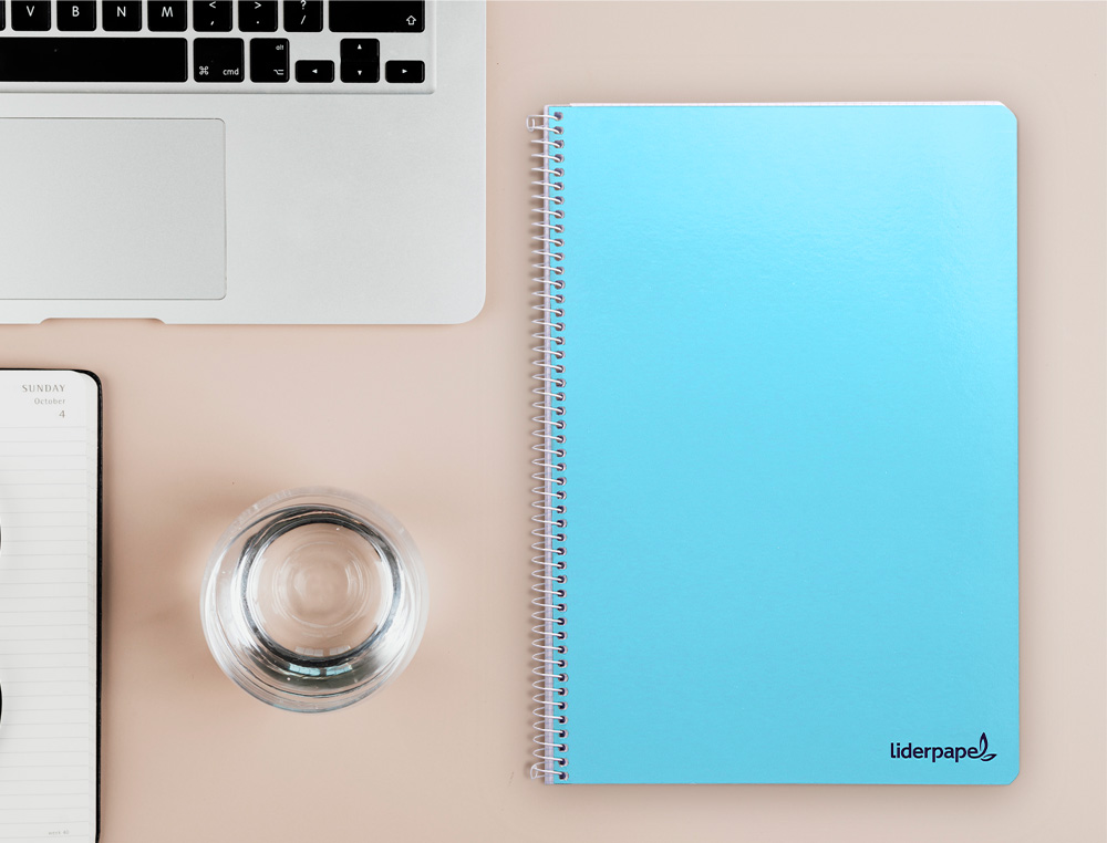 CUADERNO ESPIRAL LIDERPAPEL FOLIO SMART TAPA BLANDA 80H 60GR CUADRO 4MM CON MARGEN COLORES SURTIDOS