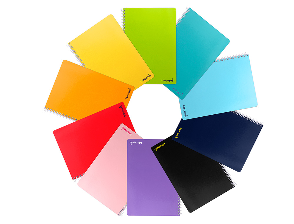 CUADERNO ESPIRAL LIDERPAPEL FOLIO SMART TAPA BLANDA 80H 60GR CUADRO 4MM CON MARGEN COLORES SURTIDOS