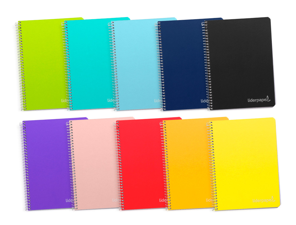 CUADERNO ESPIRAL LIDERPAPEL A4 MICRO WITTY TAPA DURA 140H 75GR CUADRO 5MM 5 BANDAS 4 TALADROS COLORES SURTIDOS