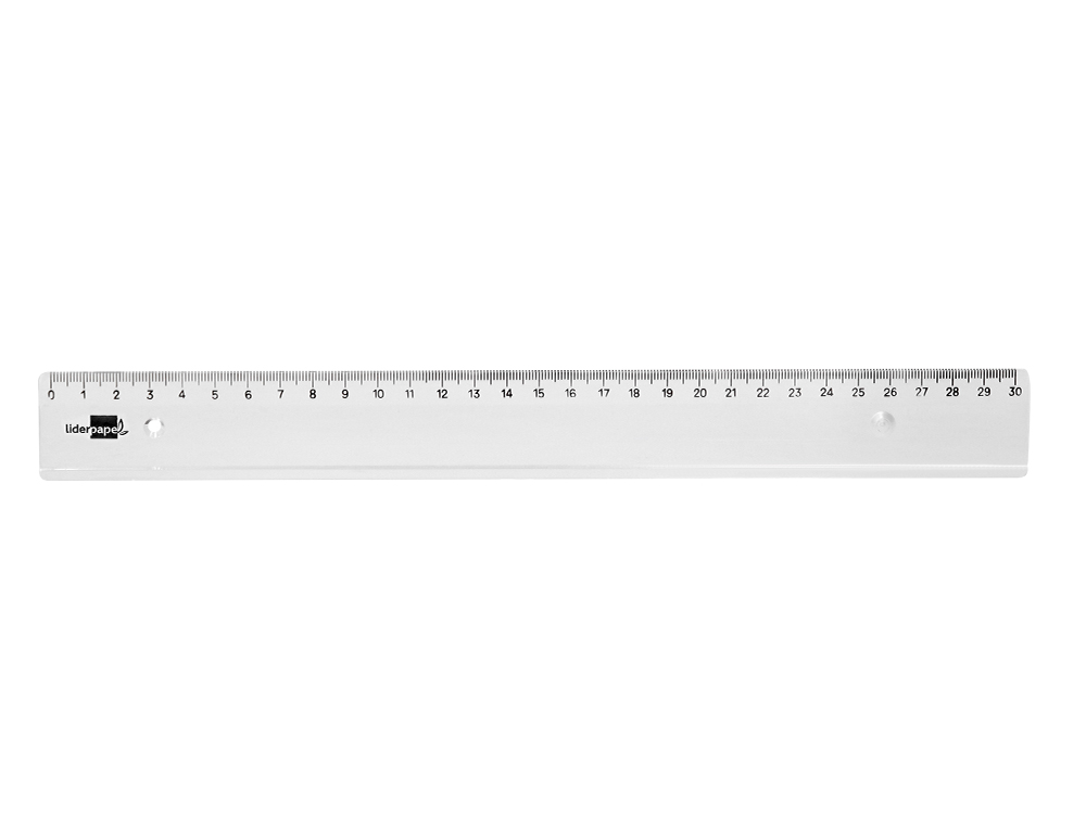 REGLA LIDERPAPEL PLASTICO IRROMPIBLE TRANSPARENTE 30 CM