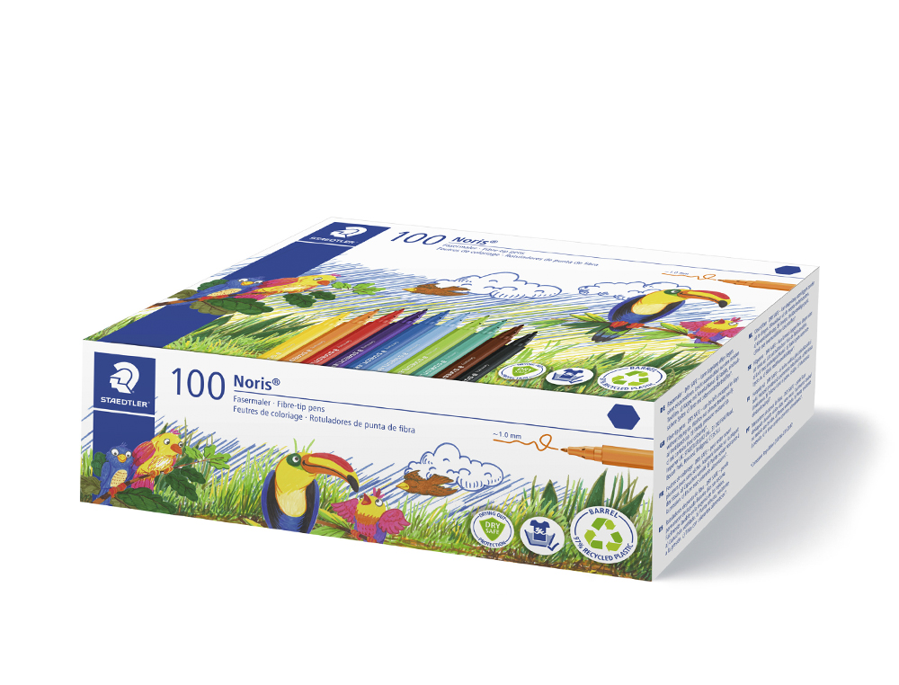 ROTULADOR STAEDTLER NORIS 326 SCHOOL PACK DE 100 UNIDADES COLORES SURTIDOS 10 X COLOR