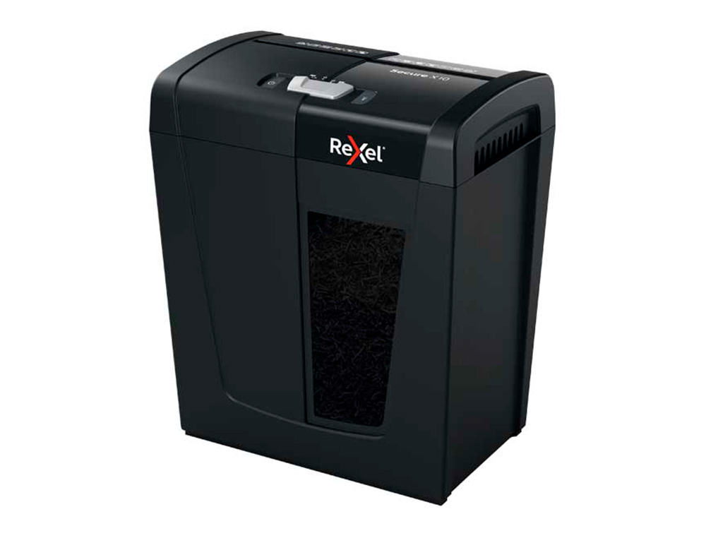 DESTRUCTORA DE DOCUMENTOS REXEL SECURE X10 EU CAPACIDAD 10 HOJAS GRAPAS CLIPS TARJETAS Y CD 18 L