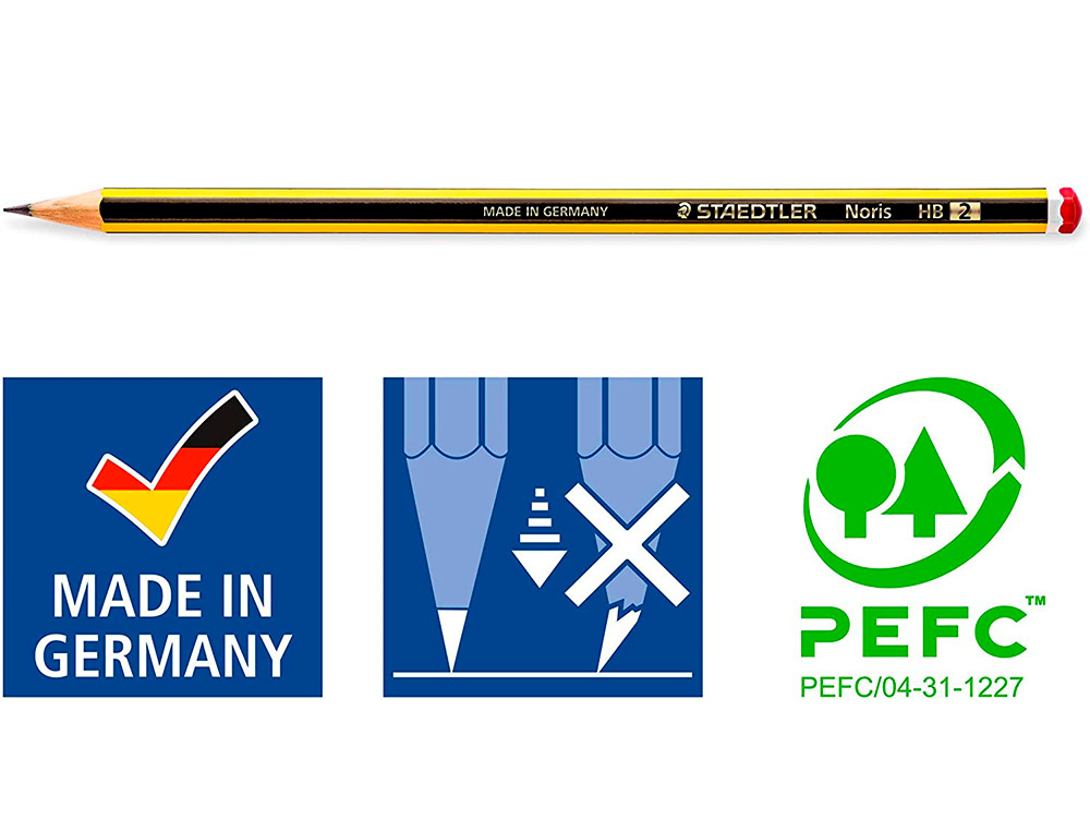 LAPICES DE GRAFITO STAEDTLER NORIS N.2 HB BLISTER DE 10 UNIDADES