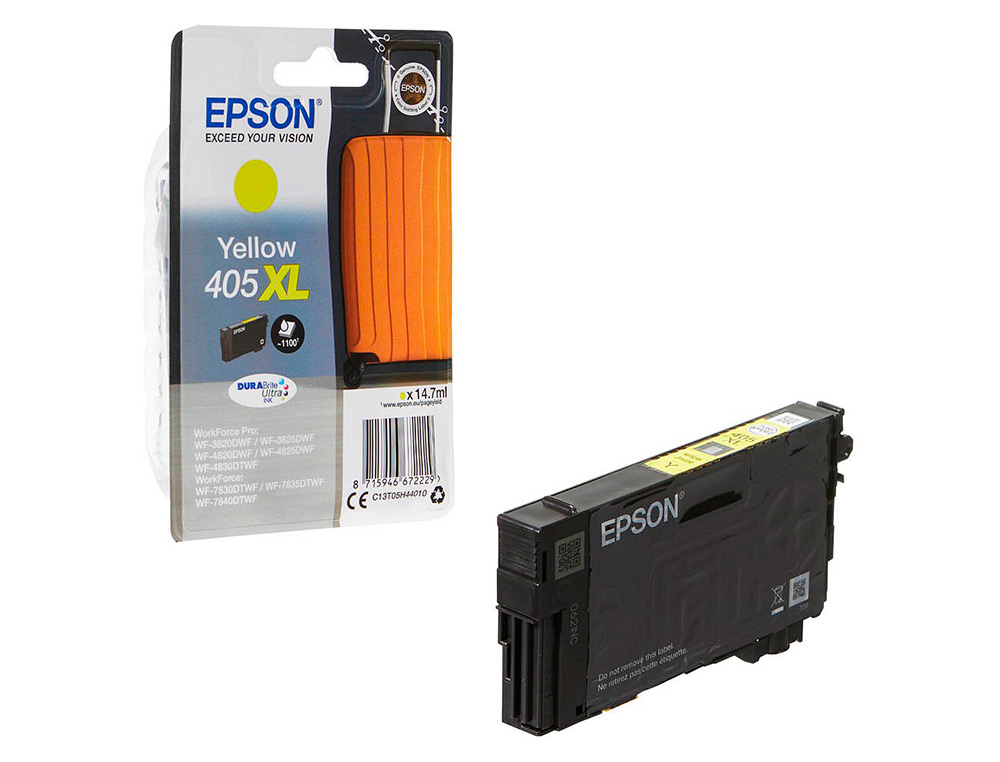 INK-JET EPSON 405 XL WF-3820DWF / WF-4820DWF / WF-7830DTWF / WF-7840DTWF ALTA CAPACIDAD AMARILLO