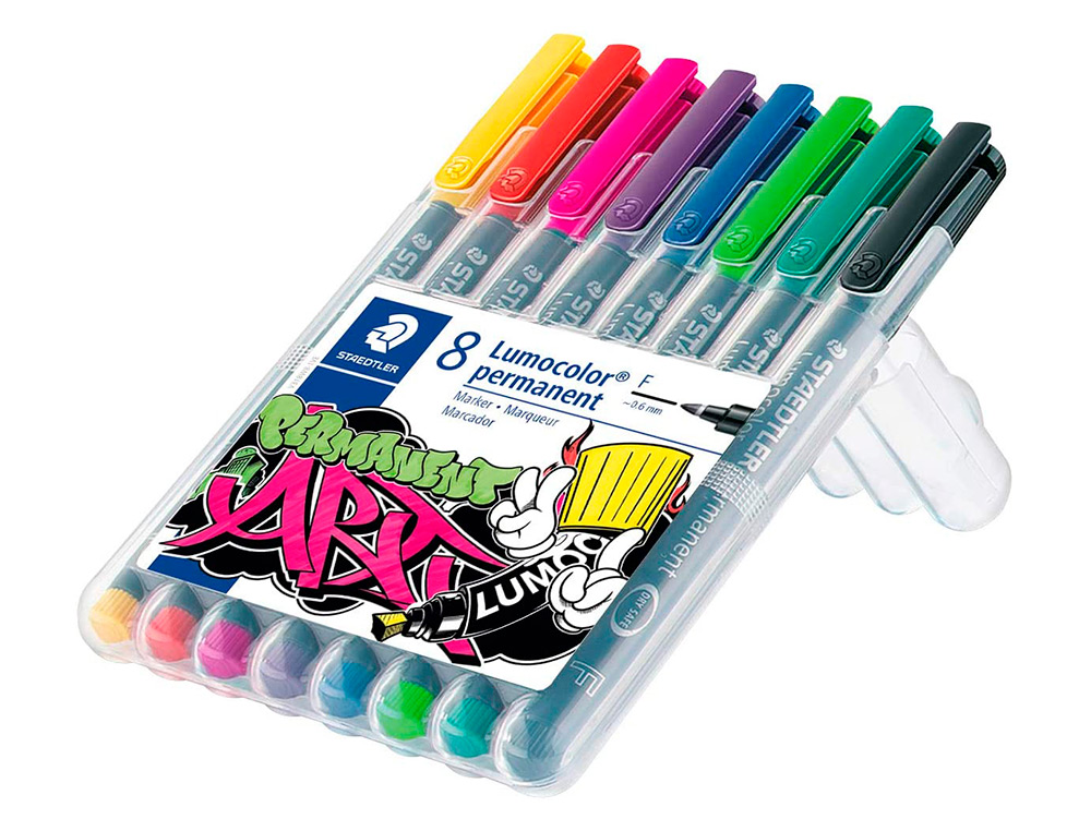 ROTULADOR STAEDTLER LUMOCOLOR RETROPROYECCION PUNTA DE FIBRA 318 ESTUCHE DE 8 UNIDADES COLORES SURTIDOS