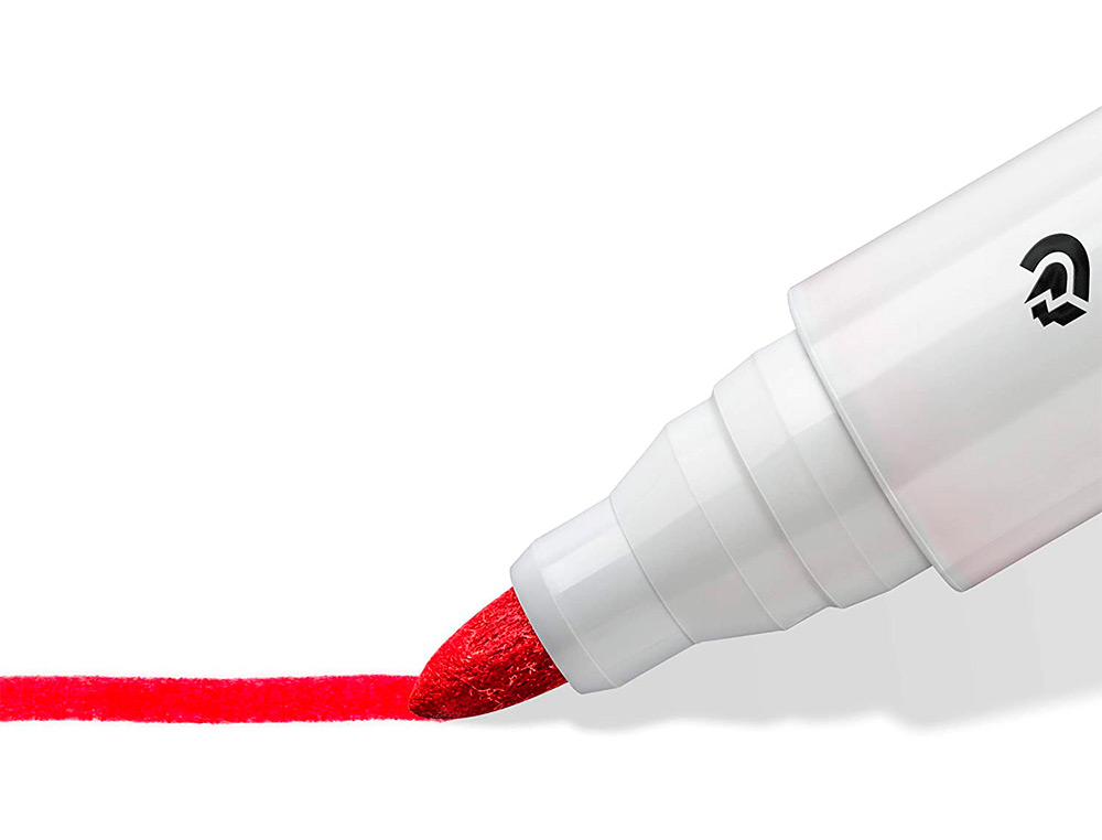 ROTULADOR STAEDTLER LUMOCOLOR 351 PARA PIZARRA BLANCA PUNTA REDONDA 2 MM RECARGABLE CAJA 10 UNIDADES COLORES SURTIDOS