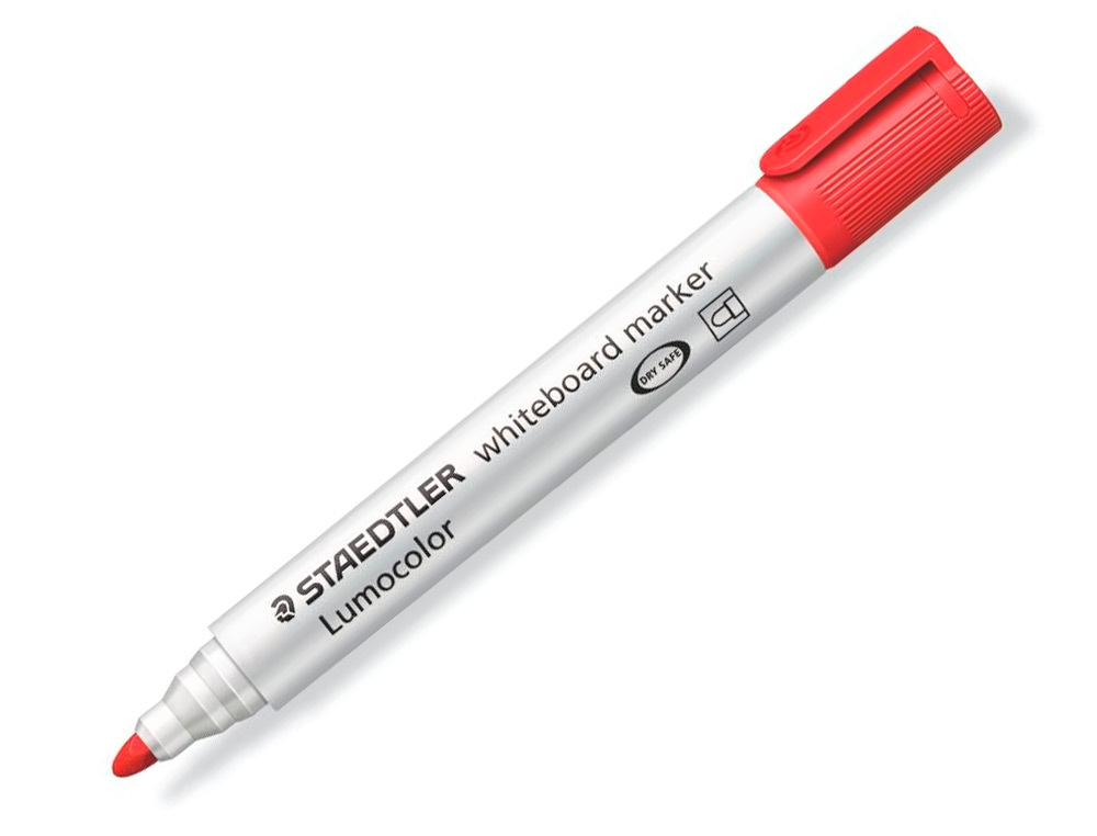 ROTULADOR STAEDTLER LUMOCOLOR 351 PARA PIZARRA BLANCA PUNTA REDONDA 2 MM RECARGABLE COLOR ROJO