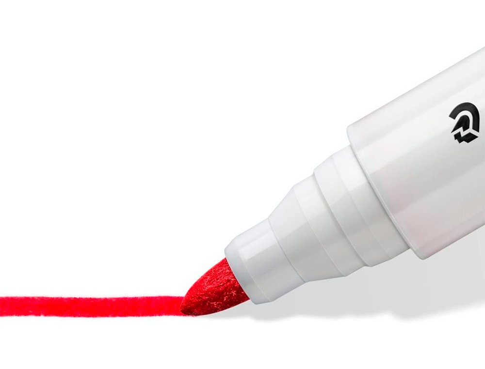 ROTULADOR STAEDTLER LUMOCOLOR 351 PARA PIZARRA BLANCA PUNTA REDONDA 2 MM RECARGABLE COLOR ROJO