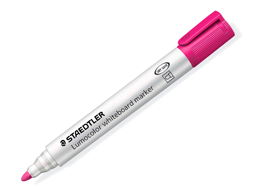 ROTULADOR STAEDTLER LUMOCOLOR 351 PARA PIZARRA BLANCA PUNTA REDONDA 2 MM RECARGABLE COLOR ROSA