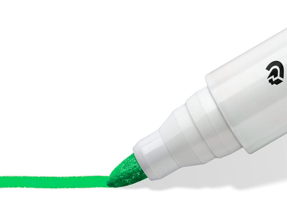 ROTULADOR STAEDTLER LUMOCOLOR 351 PARA PIZARRA BLANCA PUNTA REDONDA 2 MM RECARGABLE COLOR VERDE CLARO