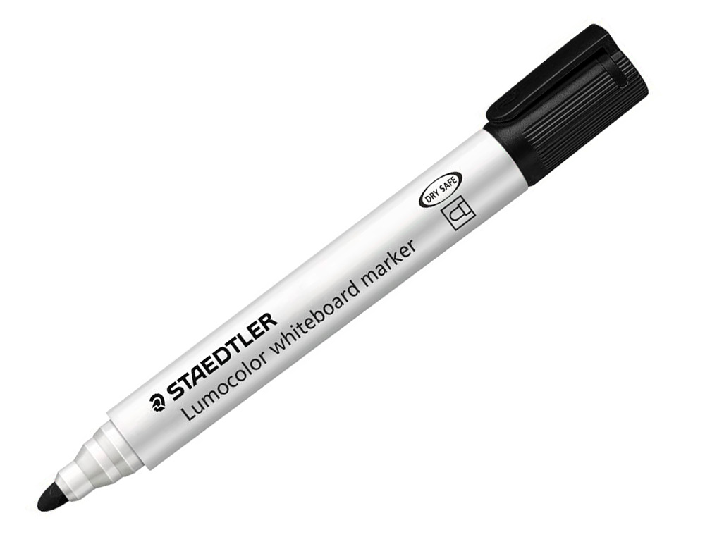 ROTULADOR STAEDTLER LUMOCOLOR 351 PARA PIZARRA BLANCA PUNTA REDONDA 2 MM RECARGABLE COLOR NEGRO