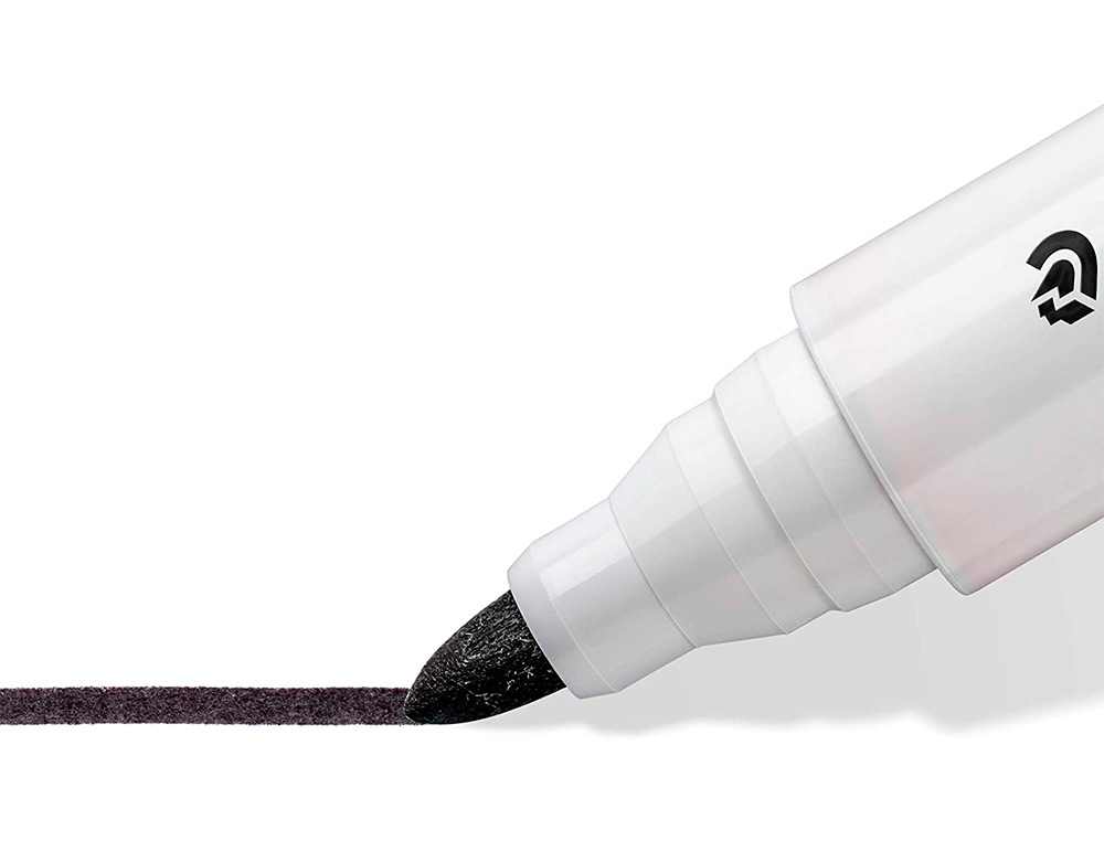 ROTULADOR STAEDTLER LUMOCOLOR 351 PARA PIZARRA BLANCA PUNTA REDONDA 2 MM RECARGABLE COLOR NEGRO