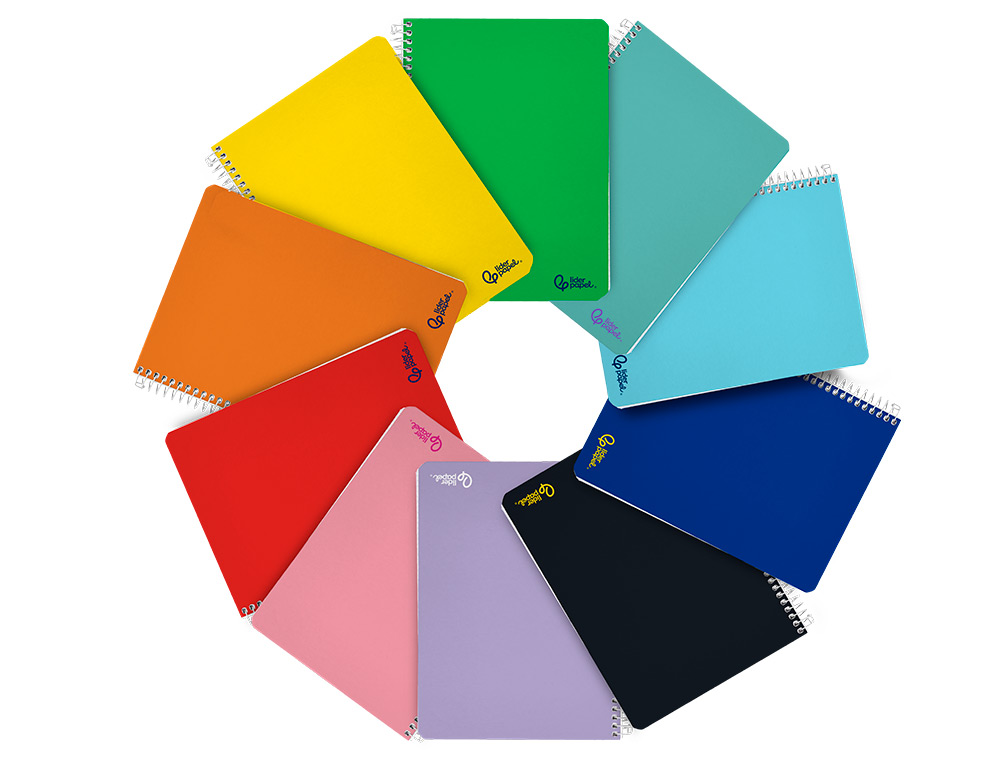 CUADERNO ESPIRAL LIDERPAPEL A4 SMART TAPA BLANDA 80H 75GR CUADRO 5 MM CON MARGEN COLORES SURTIDOS