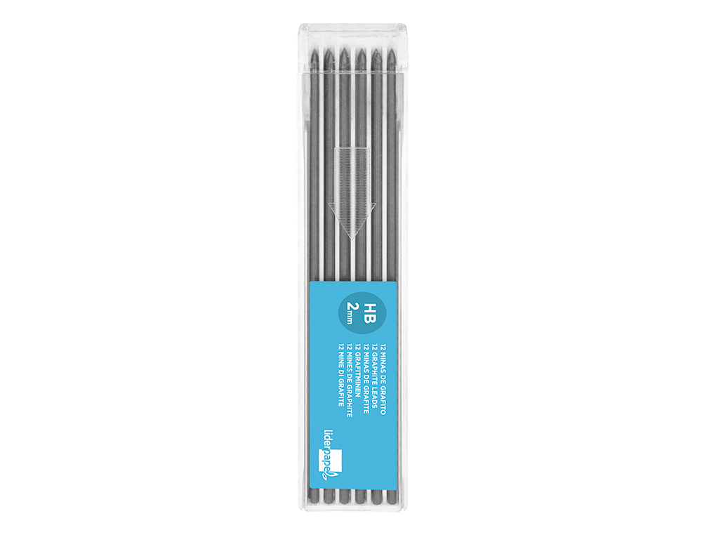 MINAS LIDERPAPEL GRAFITO 2 MM ESTUCHE DE 12 MINAS LONGITUD 120 MM