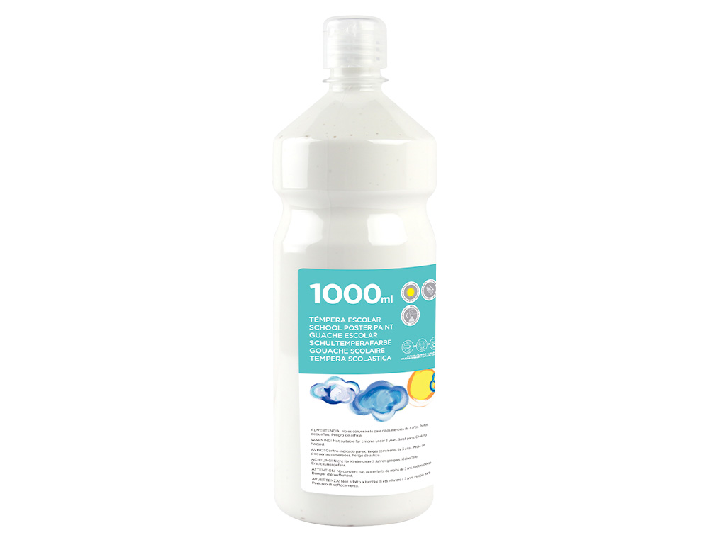 TEMPERA LIQUIDA LIDERPAPEL ESCOLAR 1000 ML BLANCO