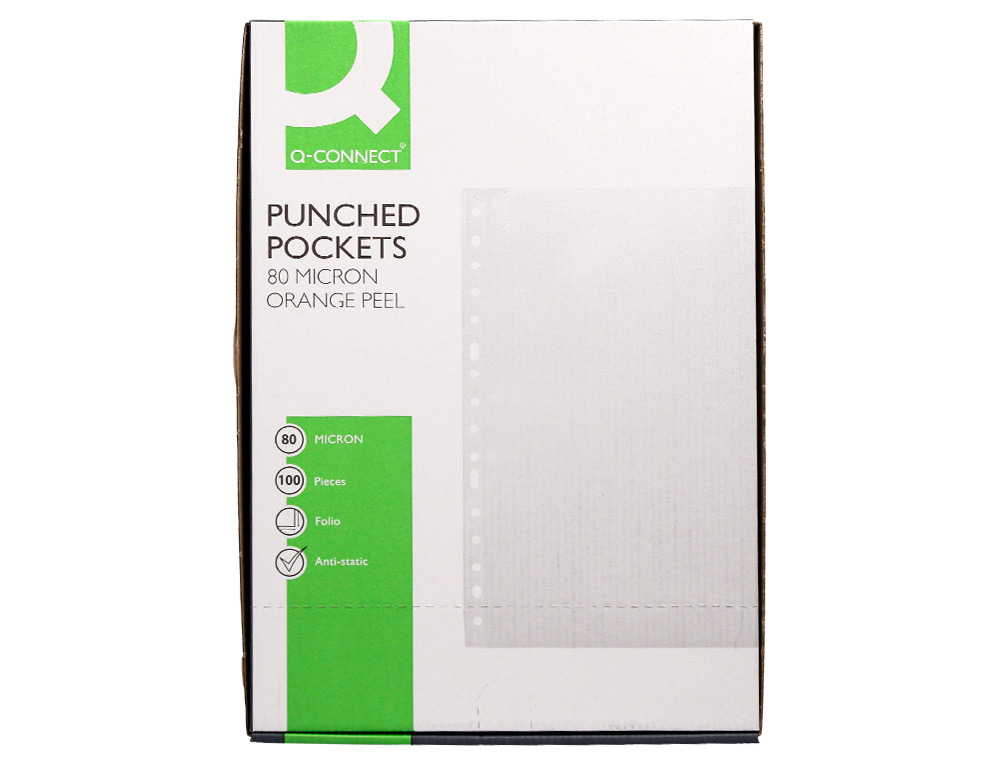 FUNDA MULTITALADRO Q-CONNECT FOLIO 80 MC PIEL DE NARANJA CAJA DE 100 UNIDADES