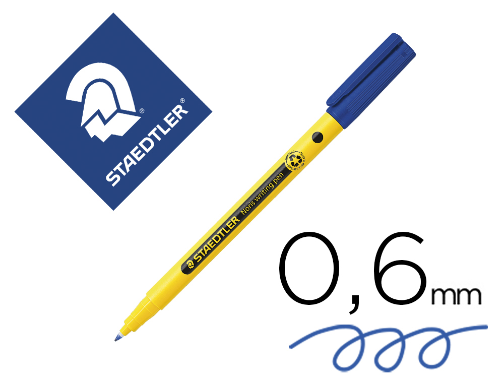ROTULADOR STAEDTLER NORIS WRITING PEN 307 TINTA BASE DE AGUA PUNTA FINA TRAZO 0,6 MM AZUL