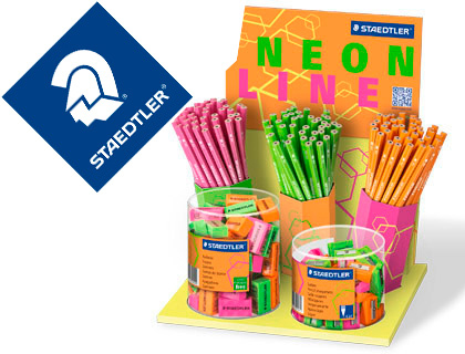 LAPICES DE GRAFITO STAEDTLER WOPEX NEON ECOLOGICO EXPOSITOR DE 120 UNIDADES
