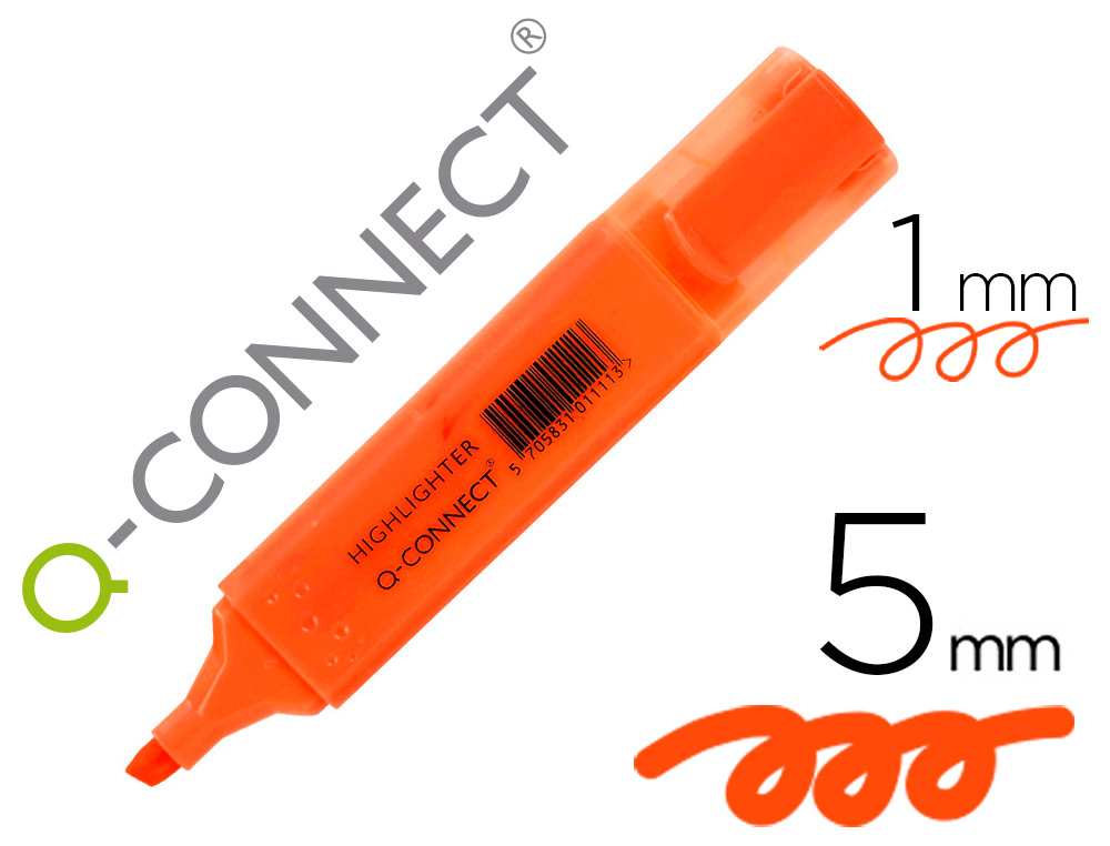 ROTULADOR Q-CONNECT FLUORESCENTE NARANJA PUNTA BISELADA